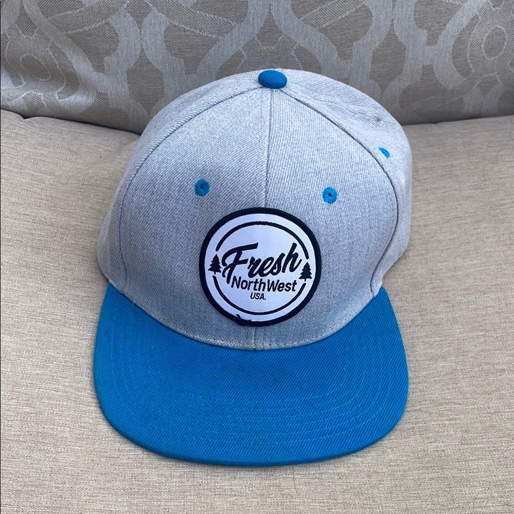 Northwest Snapback Hat Gray and Blue Two-Tone Design